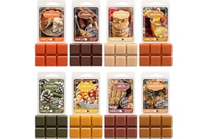 ARVIDSSON Autumn Scented Wax Melts, Fall Soy Wax Cubes for Wax Warmer, Strong Scent Fragrance Wax Tarts, Candle Melts Gift Set, Pumpkin Spice, Cinnamon, Spiced Cider, Pine, Candy Corn, Autumn Wreath