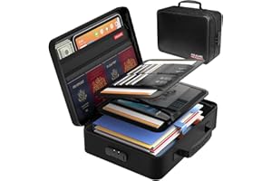 COLCASE Fireproof Document Bag with Lock, Fireproof Waterproof File Organizer Bag 5 Layers Protection Fireproof Bag Storage for Laptop Certificates Documents Passport 15 x 11 x 4.7 inches (Black)
