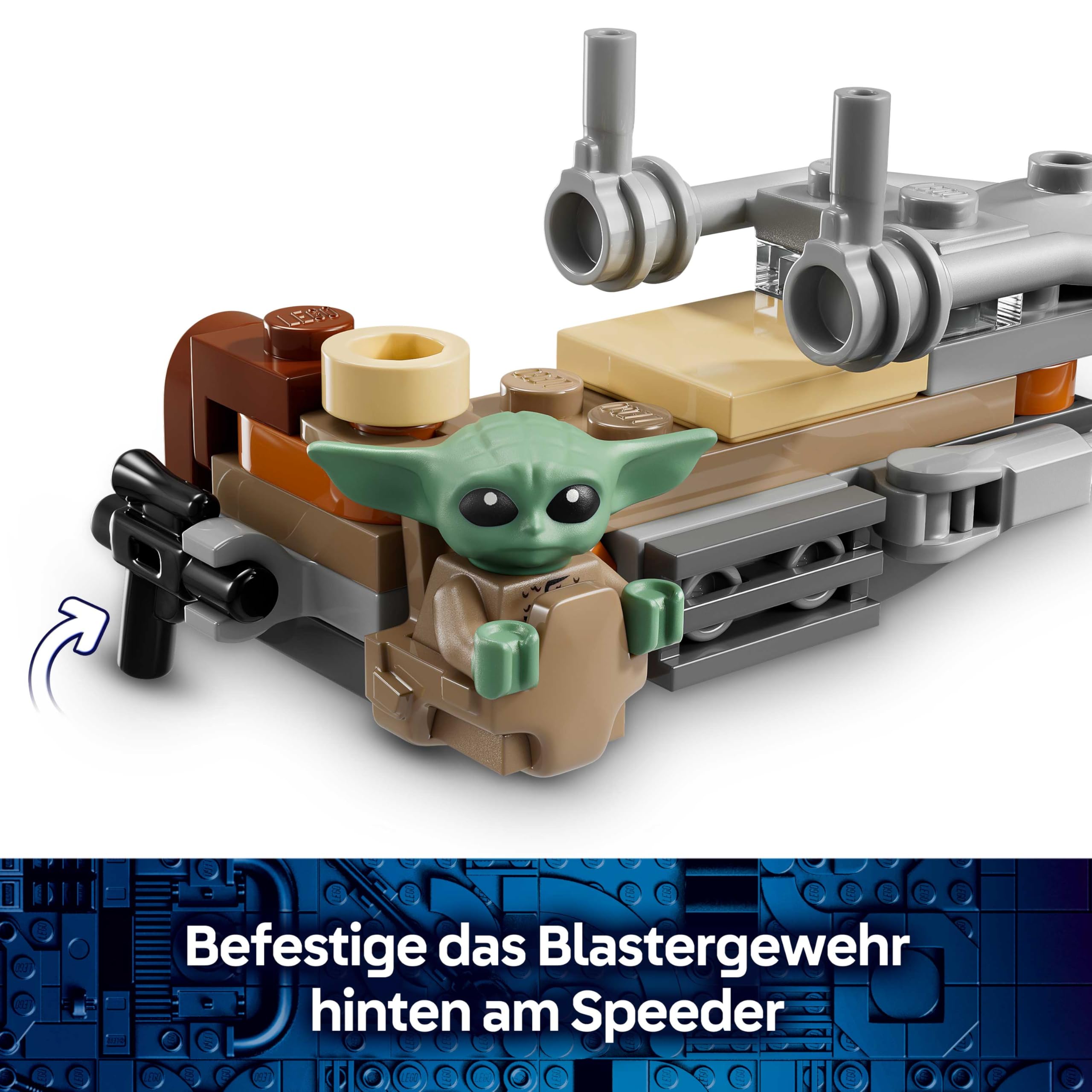 LEGO Star Wars Der Mandalorianer und Grogu auf ihrem Speeder Bike - Set mit Fahrzeug und 2 Star Wars Figuren für Actionabenteuer - Geschenk für Kinder ab 6 Jahren - 75436 3