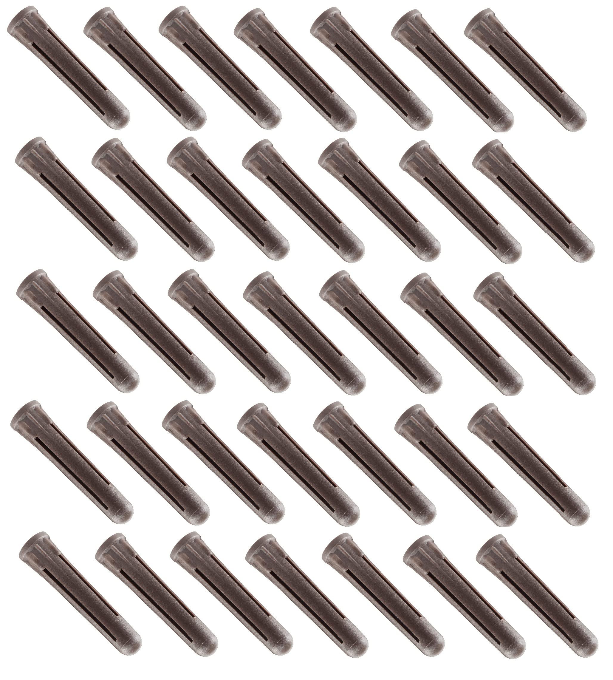 TERF® Premium Quality Brown Wall Plugs 7mm X 37mm Heavy Duty Rawl Plug Fixings Expansion Plug 7.0mm Fixing Hole Diameter Ideal for Stone Brick or Concrete - Pack of 100