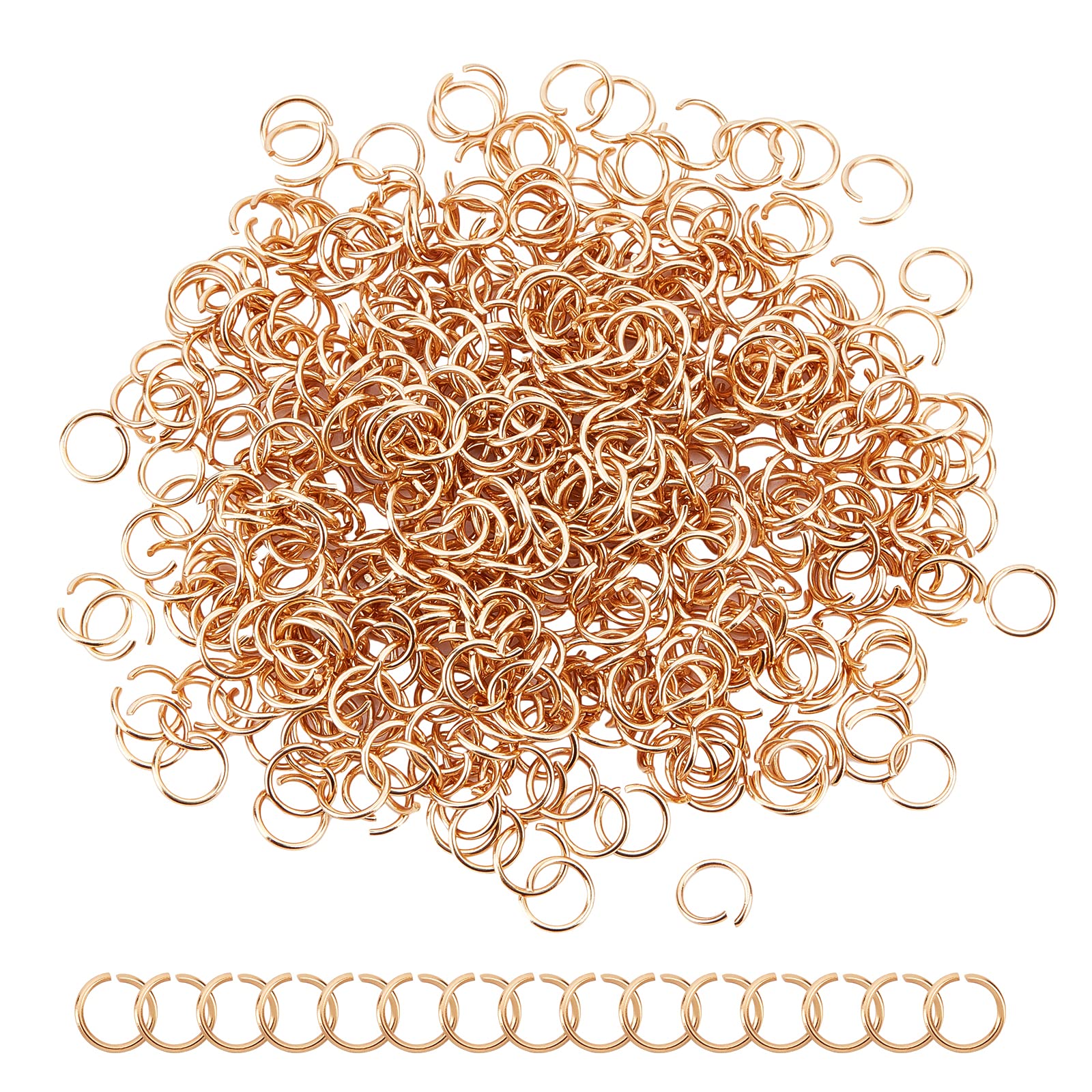 UNICRAFTALE 500pcs Real 24K Gold Plated Open Jump Rings Stainless Steel O Shape Rings Jewelry Findings for DIY Bracelets Necklaces Jewelry Craft Making — image 1