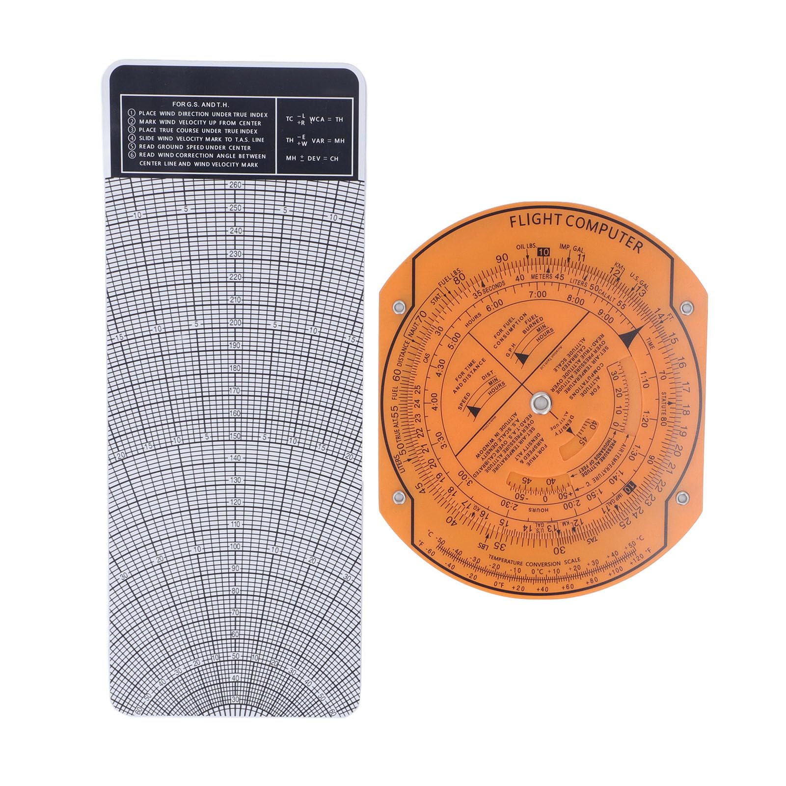 Flight Computer for Pilots Aviation Navigation Tool Plastic Pilot Training Aid Emergency Orange