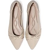TINGRISE Women's Flats Shoes Comfortable Dressy Pointed Toe Knit Washable Ballet Flat