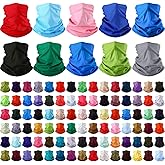 Bonuci 100 Pcs Neck Gaiter Bulk Seamless Neck Gaiter Face Coverings Breathable Elastic Headwear Bandana for Women Men