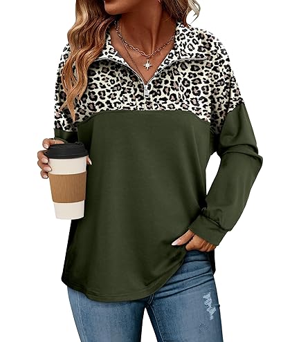 Cinched Waist Pullover Womens Half Zip Drawstring Waist Pullover