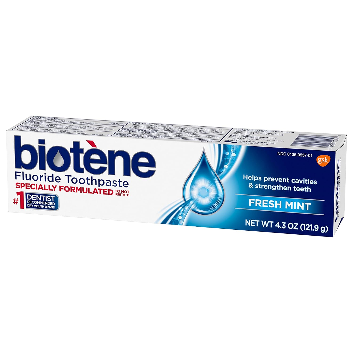 Biotene Fresh Mint Original Fluoride Toothpaste, 4.3 ounce : Beauty