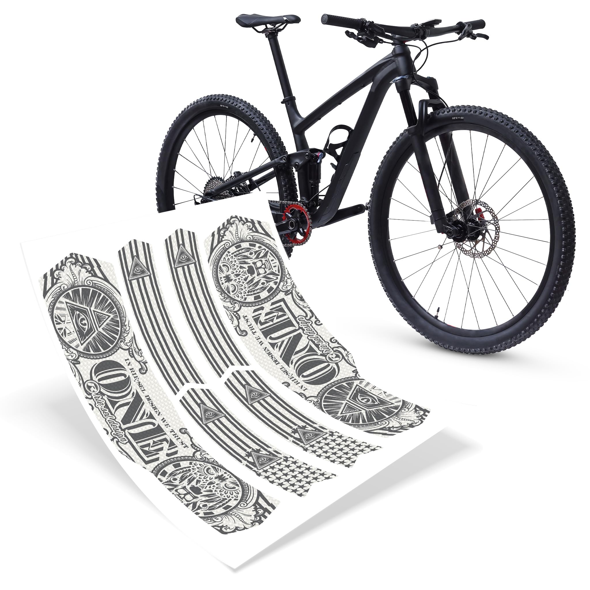 Riesel Design Protective Stickers Triangle Rear Bike Frame - Tape 3000 Honeycomb - Illuminati Grey — image 1