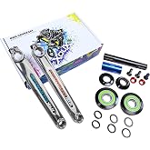 XOUX BMX 3-Piece Crankset Cr-Mo Crank Arms 175mm/180mm for BMX &amp; Cruiser Bikes