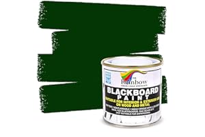 RAINBOW CHALK MARKERS LIMITED Chalkboard Blackboard Paint - Brush on Wood, Metal, Glass, Wall, Plaster Boards Sign, Frame or Any Surface. Use with Chalk Pen Wet Erase, Non-Toxic - Matte Finish [Green] - (8.5oz Cover 32 sf)