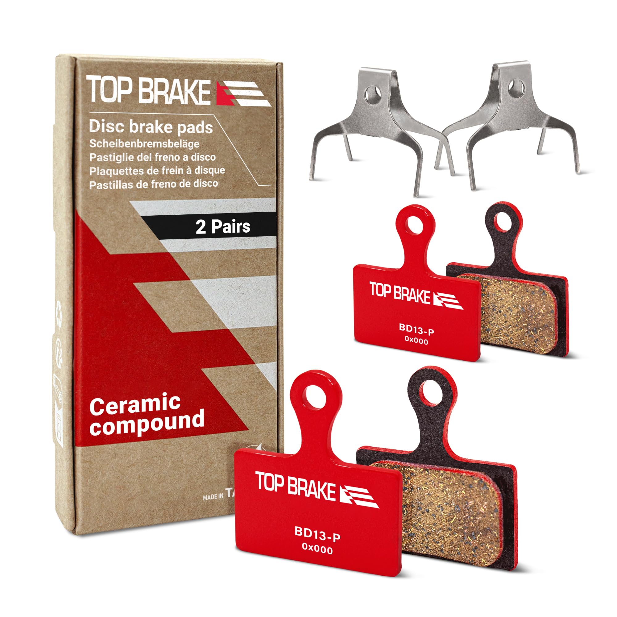 TOP BRAKE 2 Pairs Disc Road Bike Brake Pads for Shimano XTR-M9100,Dura Ace R9170, GRX RX400, BR RS305,405,505,805; Tektro HD-R310/R510,TRP-Hylex Flat Mount