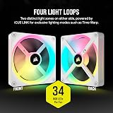 Corsair iCUE LINK QX140 RGB 140mm Magnetic Dome Fans Starter Kit White view 5