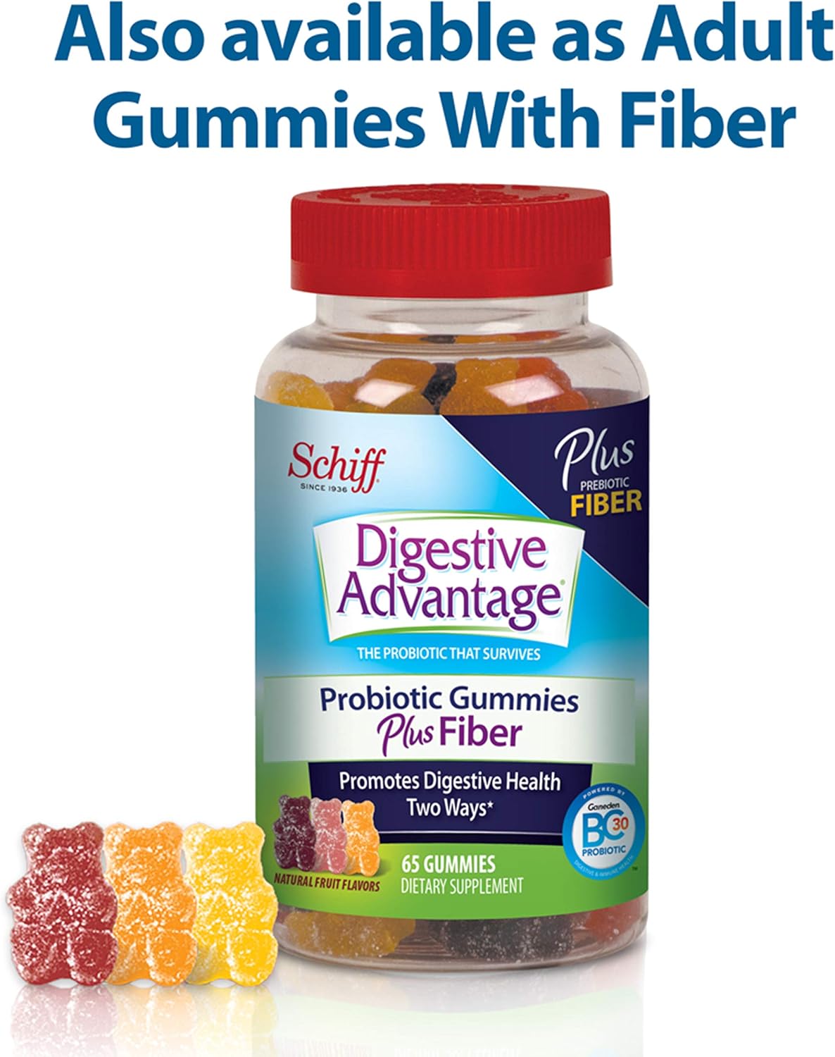 Daily Probiotic Natural Fruit Flavor Gummies, Digestive Advantage (80 Count In A Bottle) - Helps Relieve Minor Abdominal Discomfort & Occasional Bloating*, Supports Digestive & Immune Health*: Health & Personal Care