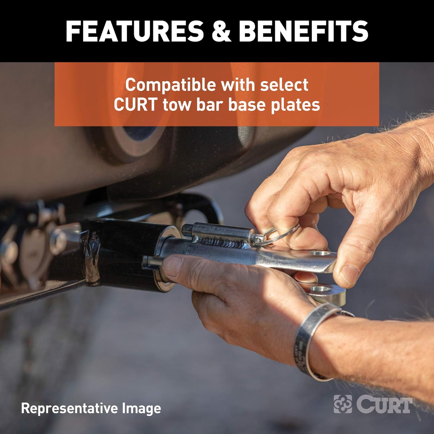 CURT 70003 Replacement 91/4Inch Tow Bar Attachment Tab Towing