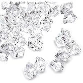 Jucoan 1000 PCS Fake Ice Cubes, 4.5 lbs 1 Inch Irregular Acrylic Crushed Ice Rocks Vase Fillers for 2-3 Quart Vase, Artificia