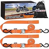 Nilight Motorcycle Tie Down Straps 1.5”×8’ Heavy Duty Cambuckle with Soft Loops Safety S-Hooks 3084Lbs Break Strength for Securing Dirtbikes ATV UTV