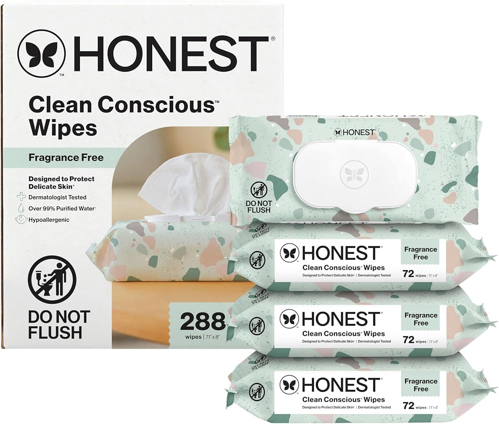 The Honest Company Multi-Use Baby Wipes, Geo Mood, 288 Count | Baby Wipes, 288 Ct. Hypoallergenic, Plant-Based, 99% Water, De