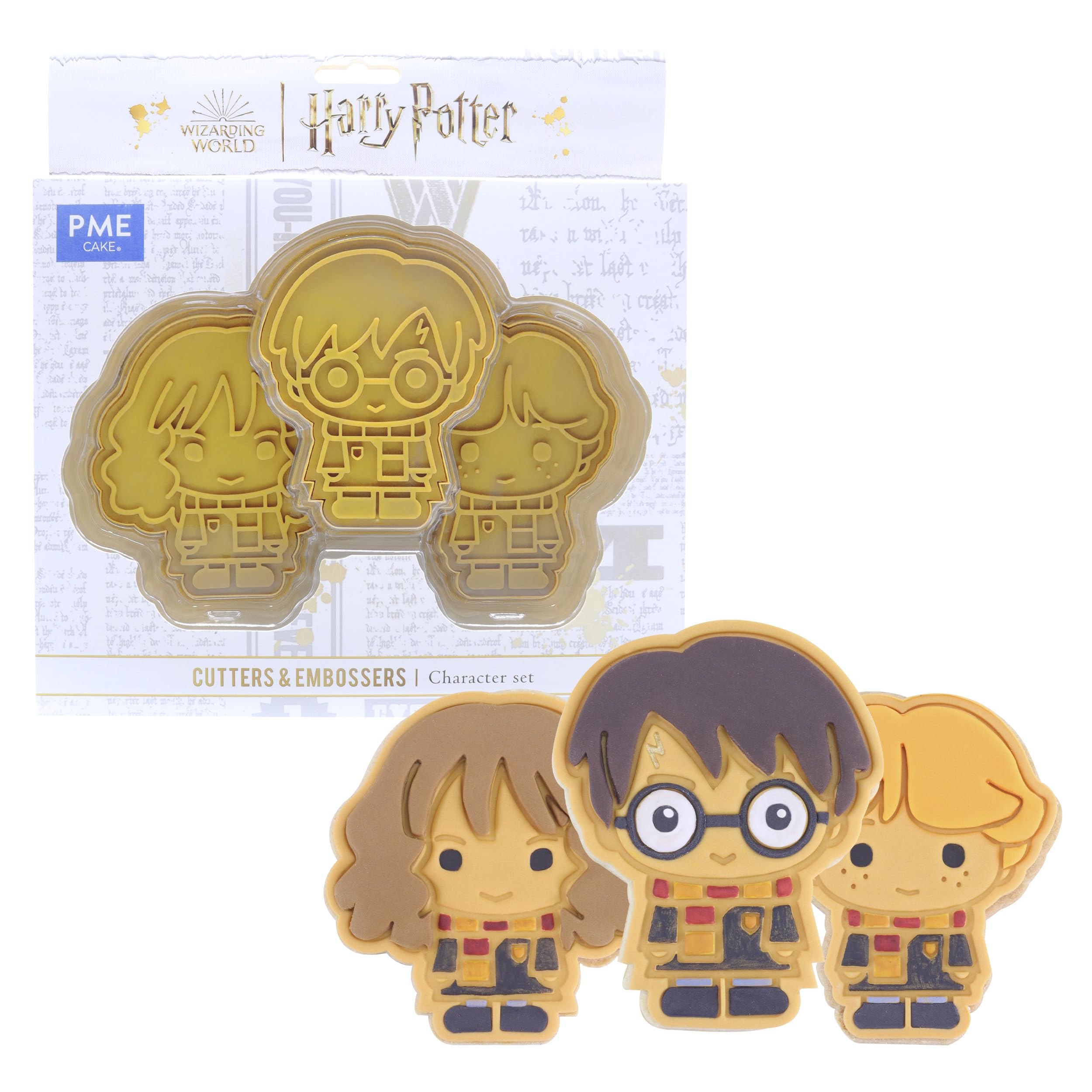PME Harry Potter Cookie Cutter & Embosser, Harry, Ron & Hermione
