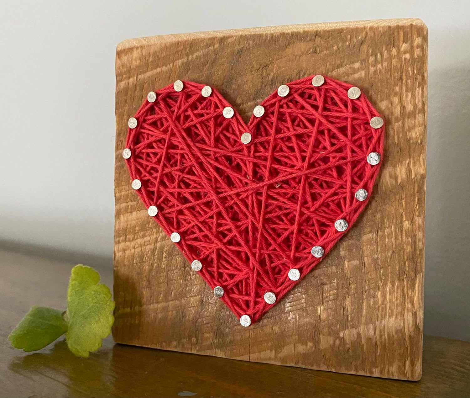 Mixed Media - Red heart block I love you gift for Valentine's day or just beacause. Unique keepsake gift sign. I love you gift or smypathy and support. Home accent decor. NOT A KIT