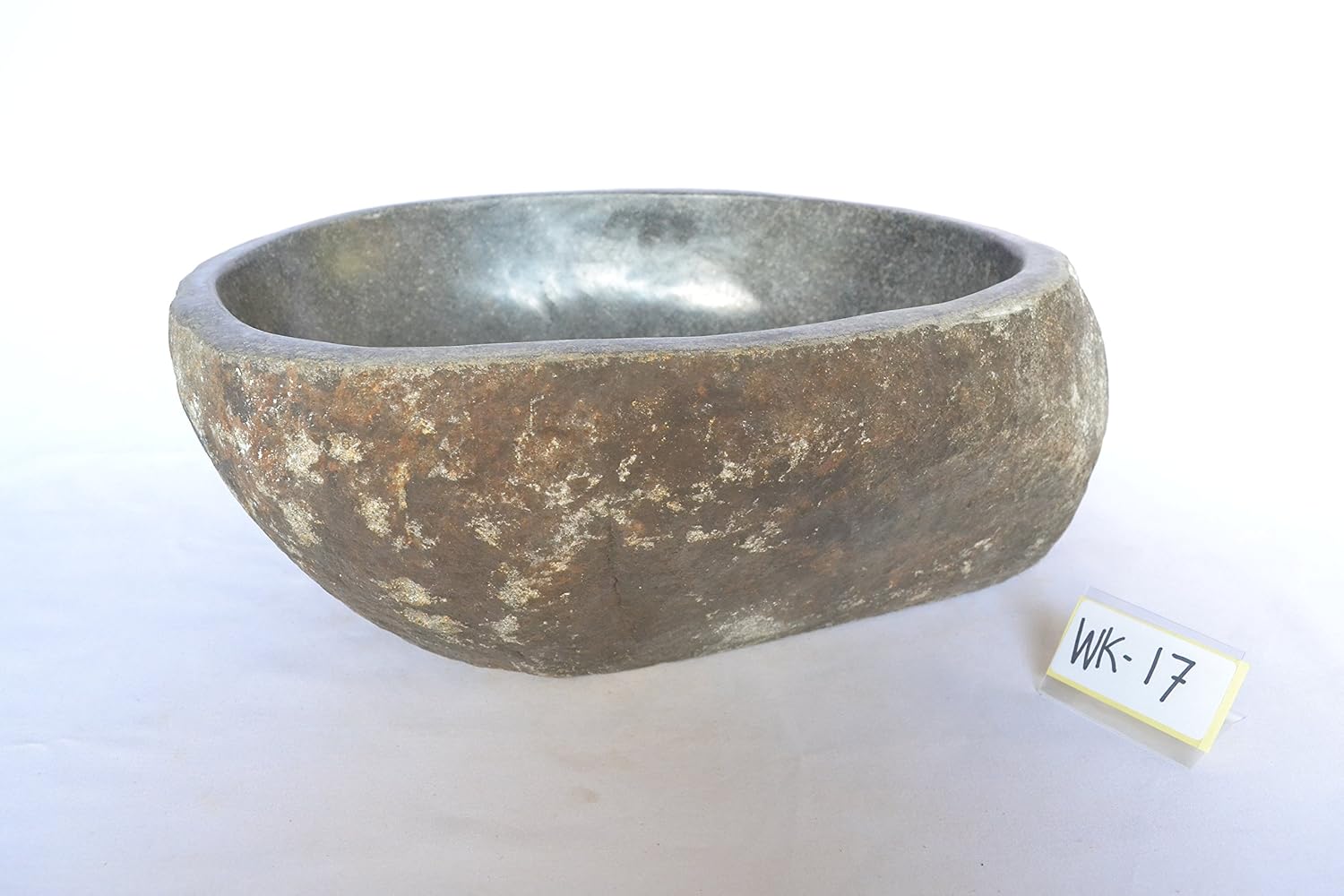 Handcarved River Rock Vessel Sink. Solid Granite Natural