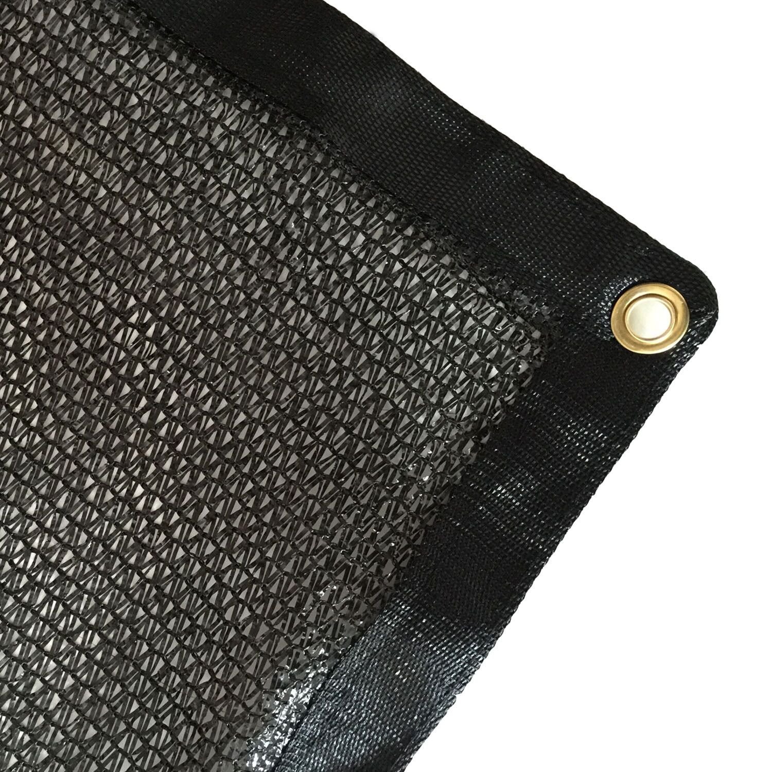 E.share 40 Black Shade Cloth Taped Edge with Grommets UV 10 ft X 20 ft