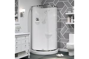 OVE Decors Breeze 36 in. Corner Shower Sliding Door, With Included Walls and Base, Clear Glass and Chrome Finish