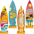 Blulu 4 Pcs Surfboard Decorations for Party Surfboard Beach Signs Welcome to Paradise Sign Tropical Bar Table Centerpieces Endless Summer Wood Decor Flip Flop Letters for Home Decor(Tropical Style)