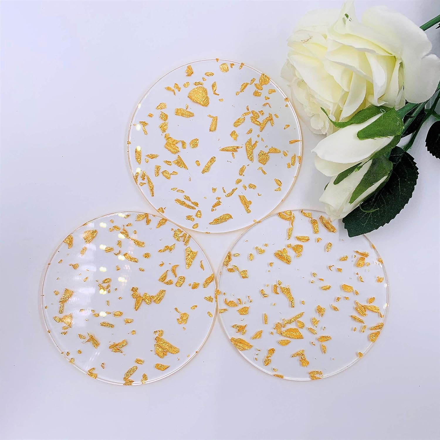 CHENRUI Set of 3 Gold Foil Acrylic 