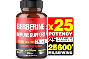 AGOBI Premium Berberine Supplement with Ceylon, Ashwagandha, Turmeric, Milk Thistle, Elderberry & Black Pepper - Supports Immune System, Cardiovascular & Gastrointestinal - 60 Capsules