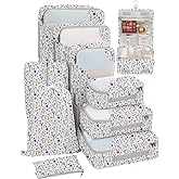 ALL INCLUDED 10 Set Durable Packing Cubes for Suitcases,OlarHike Travel Essentials,UPGRADED Anti-Tear Stitching, NEW Improved