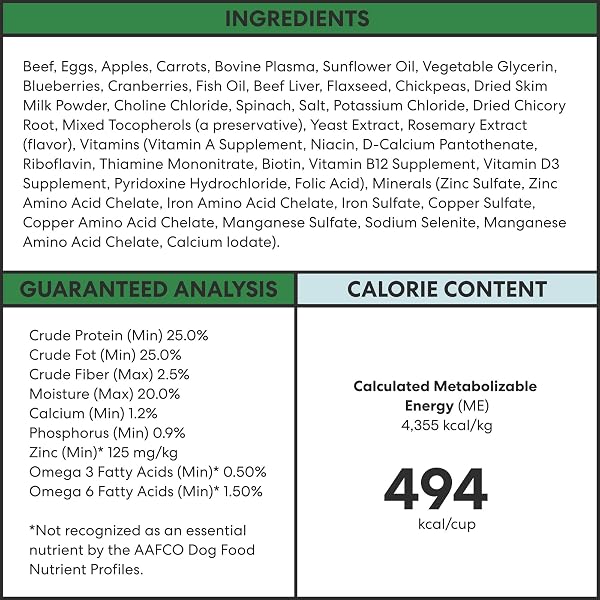 THE PETS TABLE BEEF & BERRIES GRAIN-FREE AIR DRIED DOG FOOD, 1 LB (16 OZ) BAG