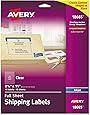 Amazon.com : Avery Clear Full-Sheet Shipping Labels for Inkjet Printers ...