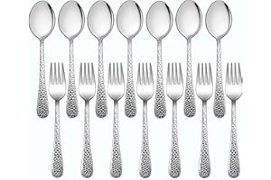LIANYU 14-Piece Toddler Silverware Set, Stainless Steel Utensils Flatware Set for Children, Includes 7 Kids Spoons and 7 Kids Forks, Child Preschooler Cutlery, Dishwasher Safe