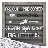 Grey Felt Letter Board - 10x10 Inch, Pre Cut 725