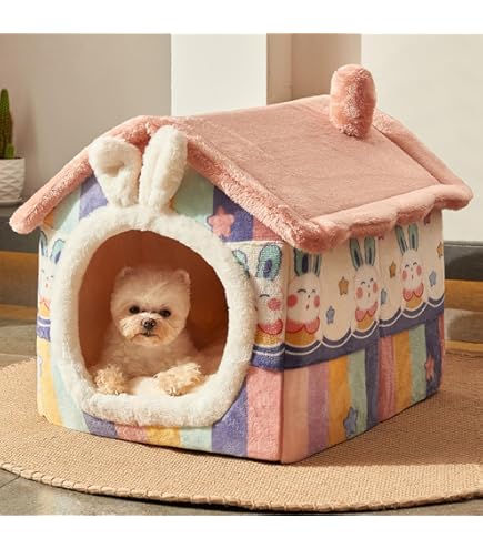 Niche Pour Chat D'intérieur - Tente Pour Chatons Et Animaux De Compagnie Avec Coussin Amovible Et Lavable - Cachette Pliable Avec Fond Antidérapant - Gris - 44,5 Cm