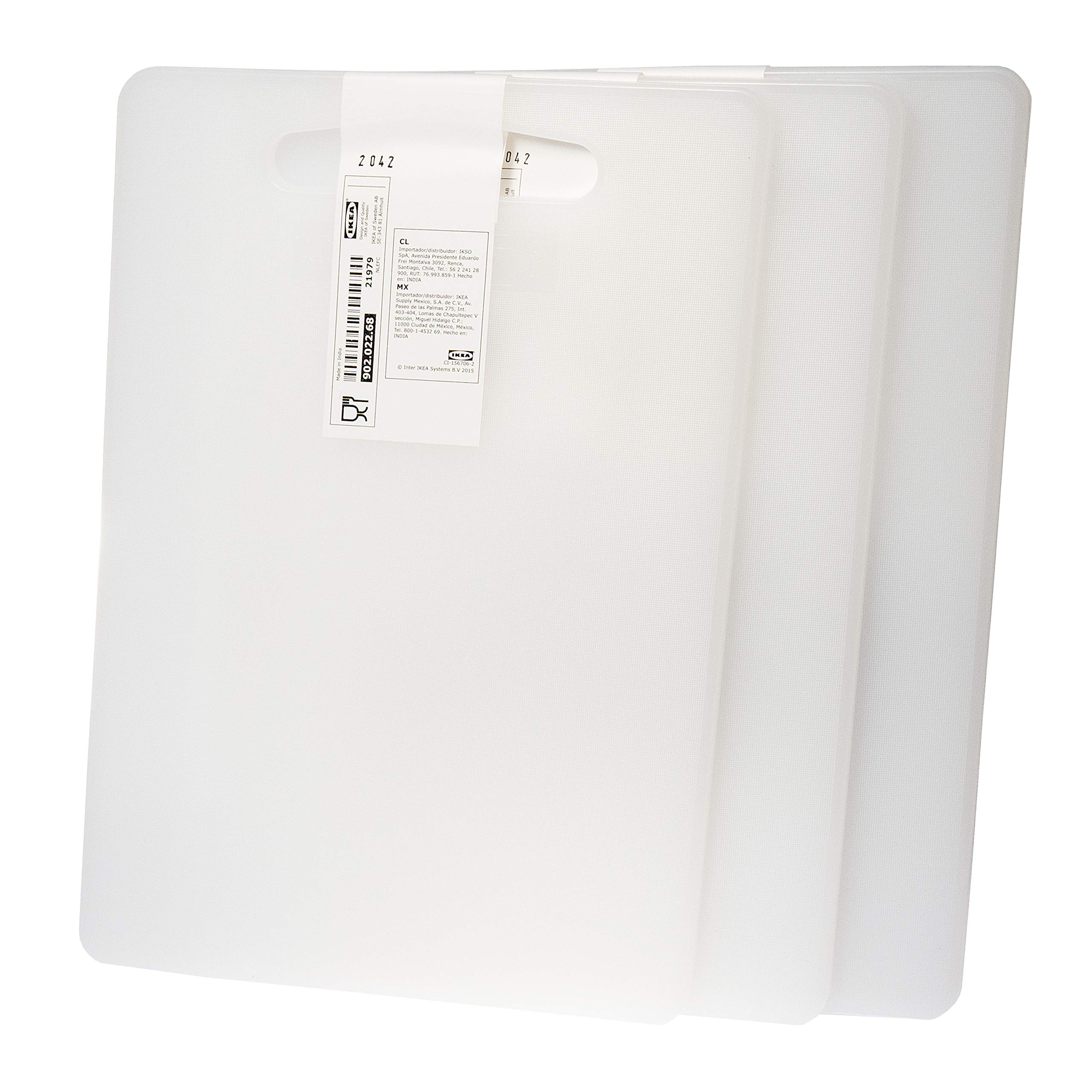 Ikea Legitim White Chopping Boards with Handles, 34x24x0.8 Centimetres, Plastic, Dishwasher-Safe, 902.022.68 - Set of 3