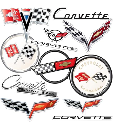 Corvette Flag Sticker – 3 Inch C7 Stingray Decal For Car, Laptop, Or Gear (Set Of 2)