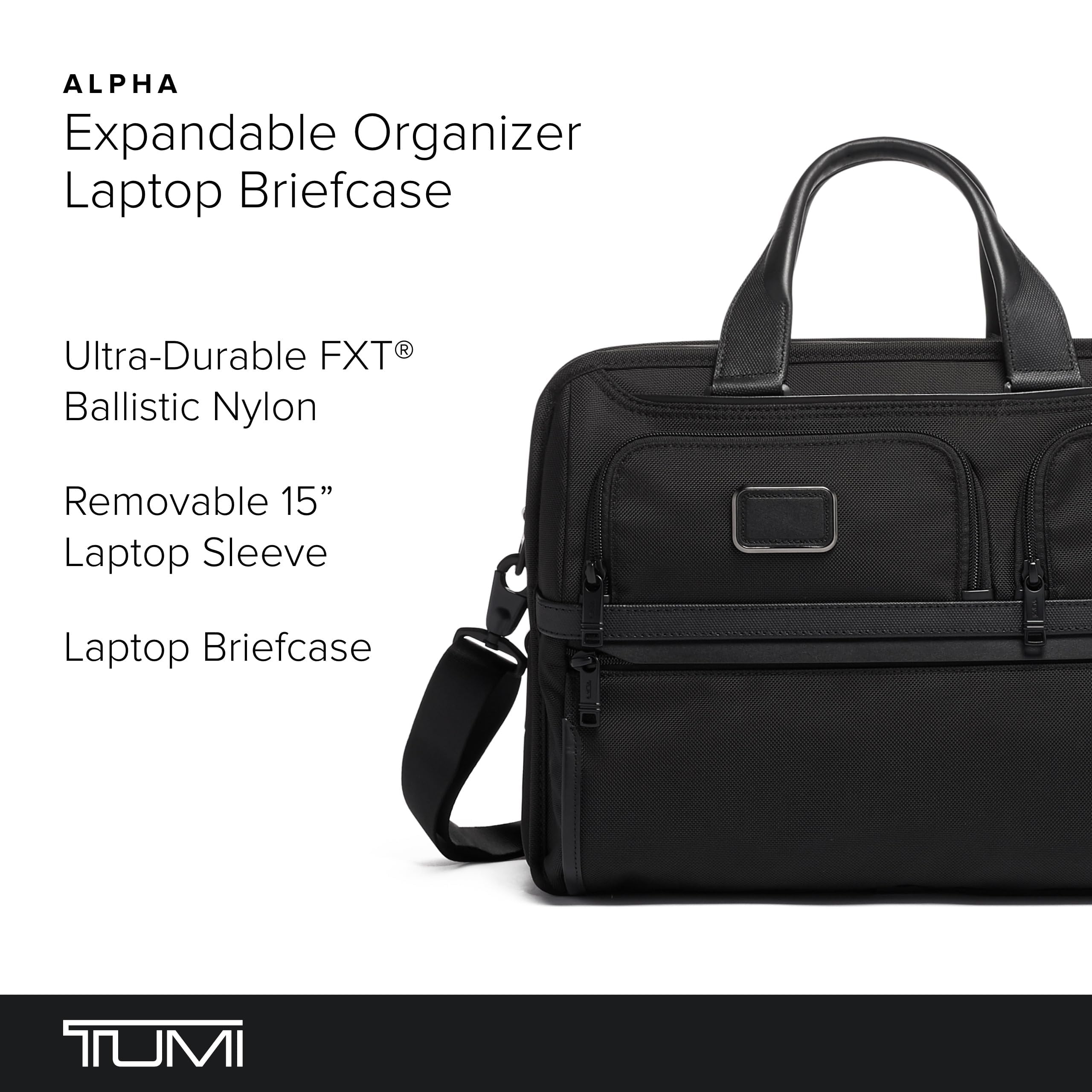 TUMI Alpha Expandable Organizer Laptop Briefcase - 15-Inch Laptop Briefcase Organizer for Men & Women - Travel Laptop Bag