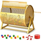 Huge Raffle Drum 18" x 12" Holds 10,000 Tickets, Thickened Large Raffle Ticket Spinner Box with Silent Bearings, Sealed Silicone Strip, Wooden Handle &amp; Tripod for Large Events, Lottery, Voting