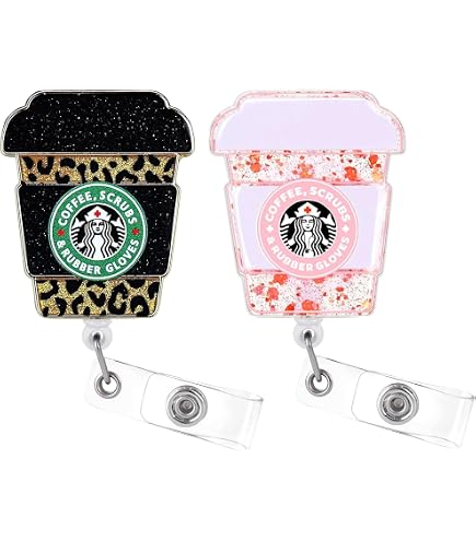 Cute Hamster Nurse Badge Reel Retractable Funny Pink Coffee Badges...