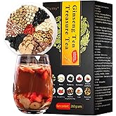 10 Bags Ginseng Ten Treasures Tea, Chinese Herbal Kidney Detox Tea for Men & Women, 10 Precious Ingredients Formula (260g,10 bags/Box)