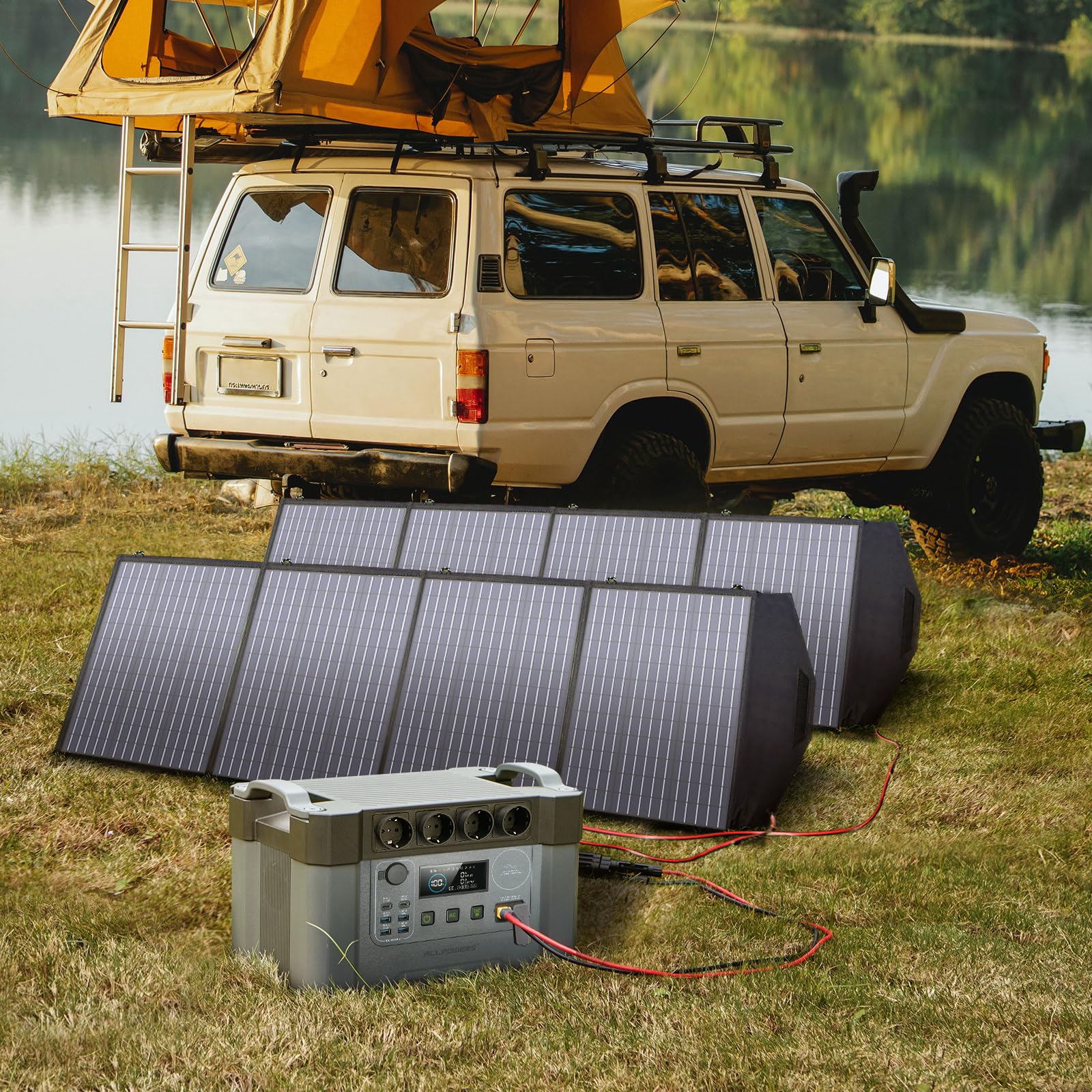 ALLPOWERS Tragbarer Powerstation 2400W (4000W Surge) Wechselstromsteckdosen 1451Wh Akku MPPT Solar Generator Mobiler Stromspeicher für Wohnmobil Camping Heimwerken Notstromaggregat RV Haus Notfall 8