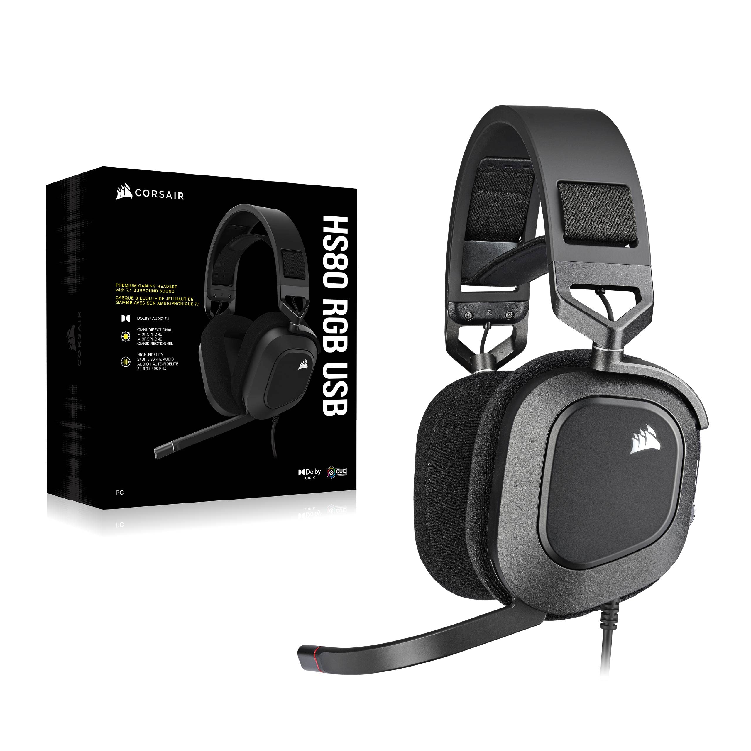 Corsair HS80 RGB USB Gaming-Headset - Schwarz 7
