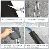 YUANYUU Floor Cable Cover Protector 10cm x 5m Black Nylon Wire Hider Carpet view 6