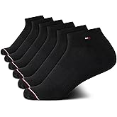 Tommy Hilfiger Womens Quarter Socks - 6 Pack Cotton Blend Cushioned Athletic Ankle Socks for Women for Sports and Running