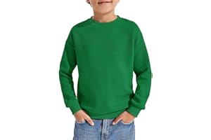 Haloumoning Boys Geometric Texture Sweatshirts Fashion Crewneck Long Sleeve Pullover Shirts 5-14 Years