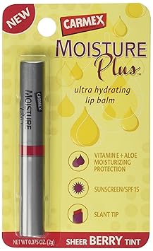 Carmex Moisture Plus Ultra Hydrating Lip Balm SHEER BERRY TINT SPF 15 by Carmex