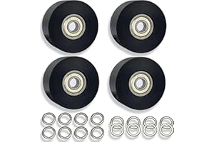 DAFORE Upgraded Machined Wheels/Rollers Compatible with Rowing Machine,Water Rower Seat Attachment,Exercise Machine Parts Accesory,The Bearing Bore Diameter is 5/16 Inch,4Pcs