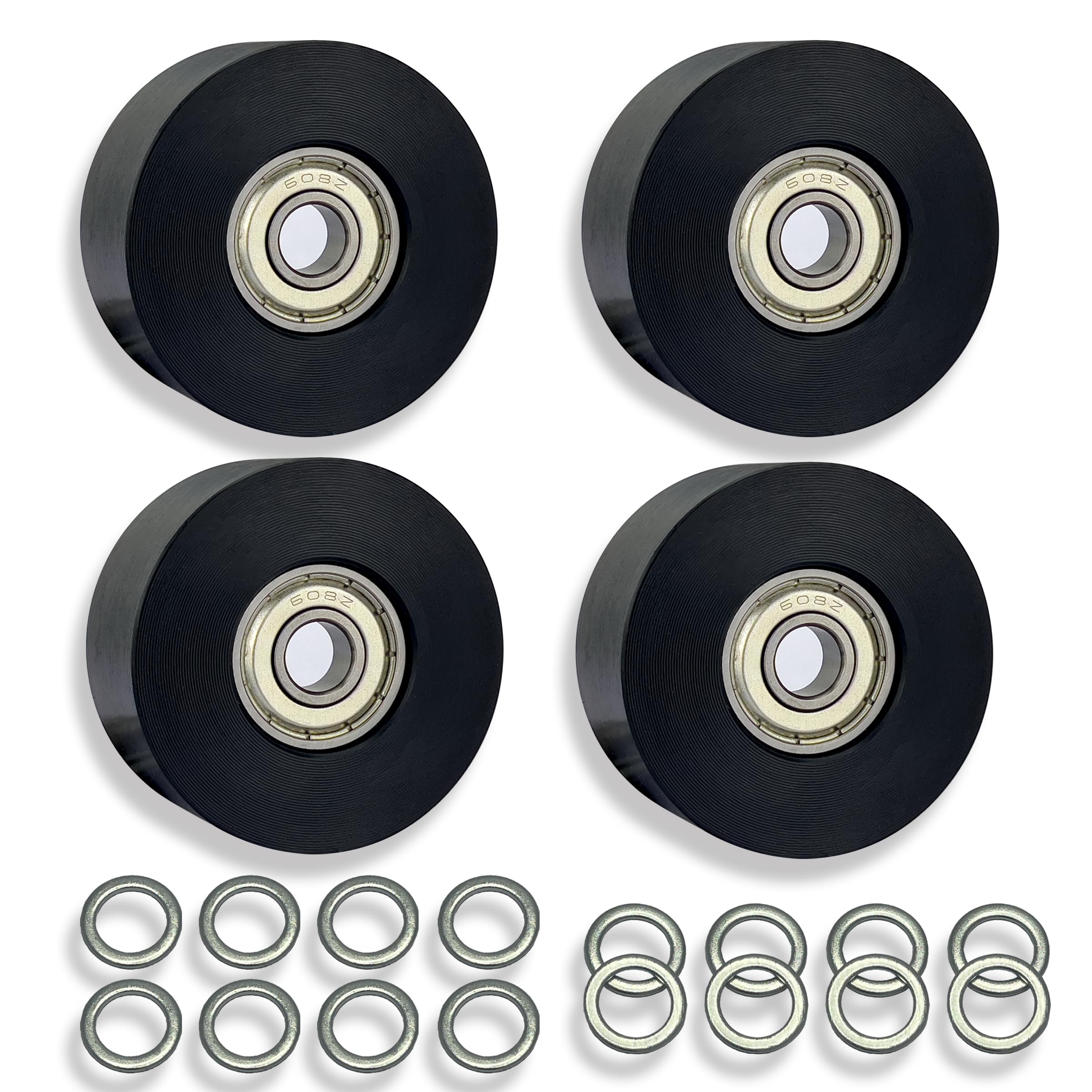 Photo 1 of Upgraded Machined Wheels/Rollers Compatible with Rowing Machine,Water Rower Seat Attachment,Exercise Machine Parts Accesory,The Bearing Bore Diameter is 5/16 Inch,4Pcs