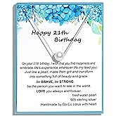 21st Birthday Gifts for Her, Single Pearl Necklace Crafted with 6mm Freshwater Cultured Pearl and Sterling Silver Adjustable Cable Chain, Gifts for Women
