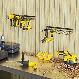 Yeabett Power Tool Storage Wall Mounted Floating Shelf Rack for 4 Drill Holders view 7